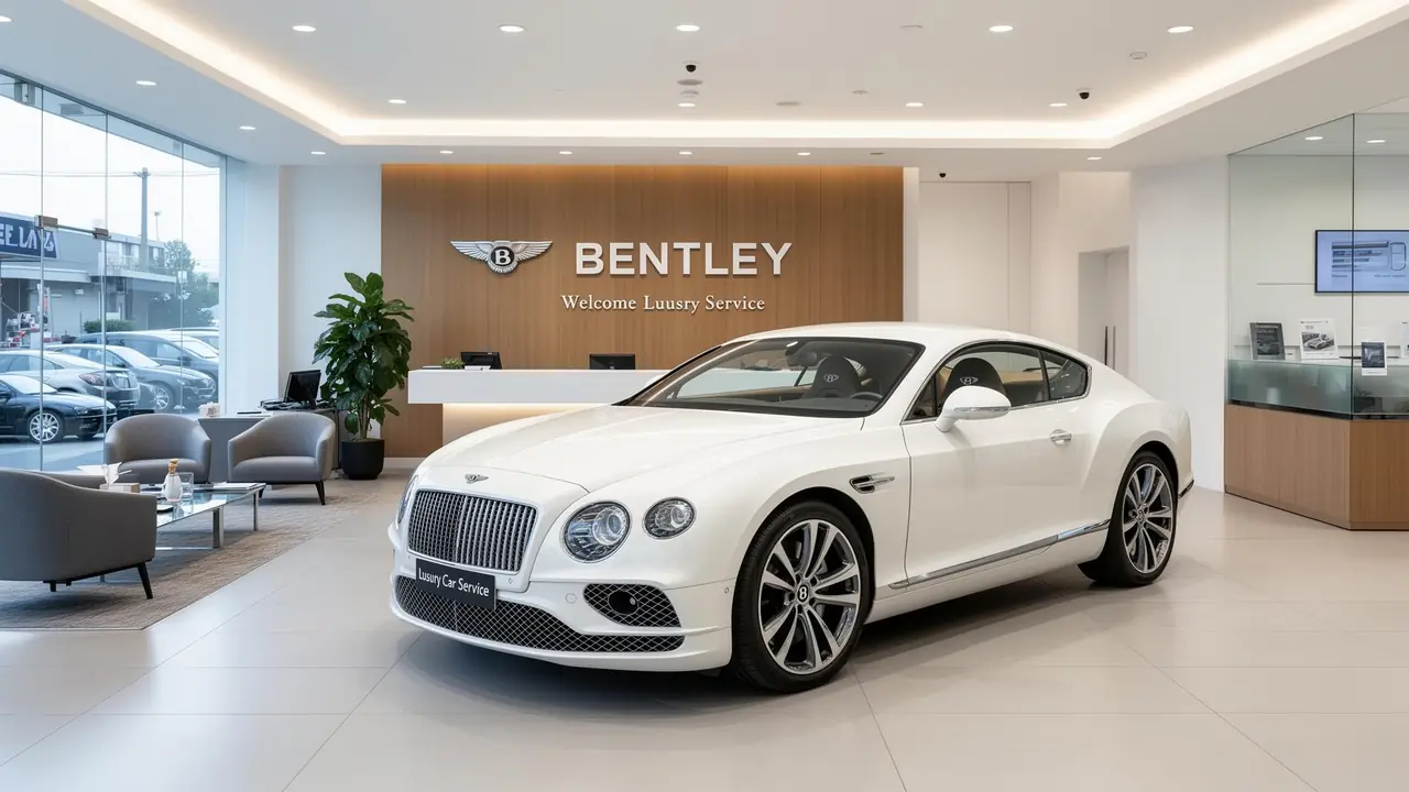 Bentley undergoing premium car care at the Worli workshop